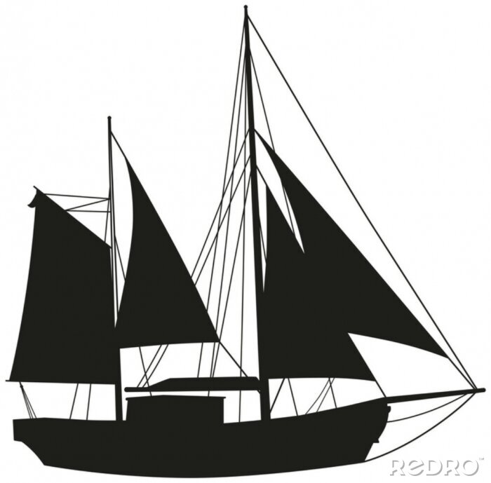 Tableau  Silhouette de bateau Voilier de voile
