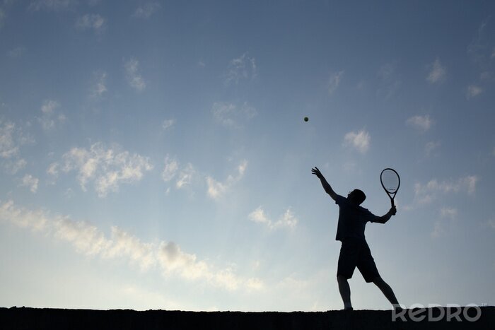 Tableau  Silhouette de l'homme à jouer au tennis