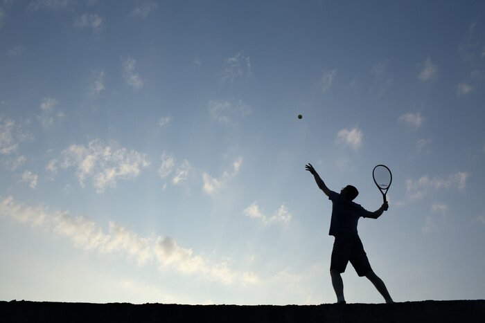 Tableau  Silhouette de l'homme à jouer au tennis