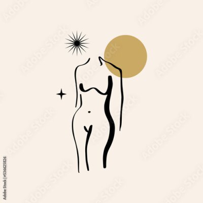 Tableau  Silhouette féminine dans une esthétique minimale
