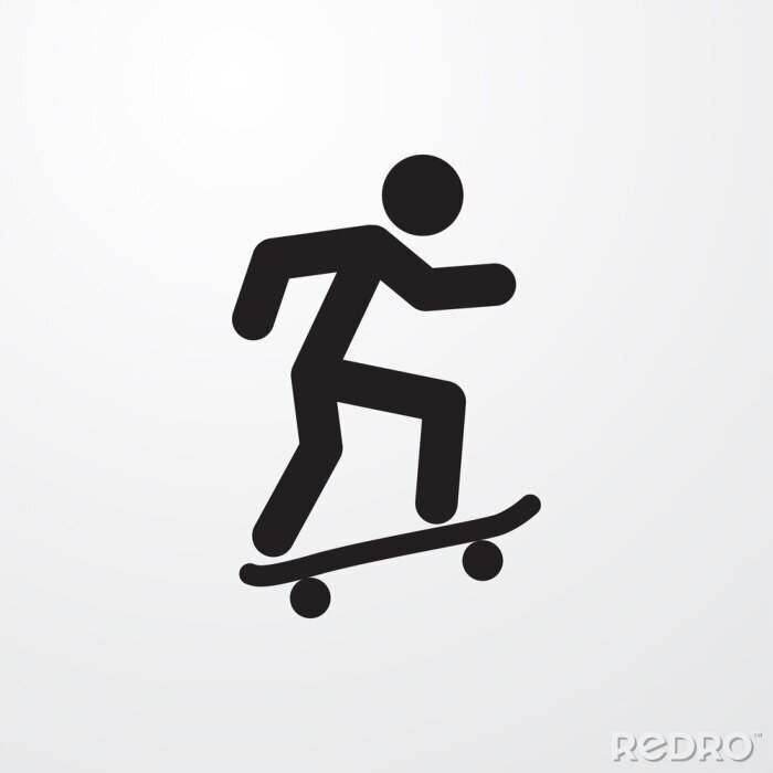 Tableau  Skateboard et icône humaine