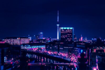 Skyline de Berlin dans la nuit