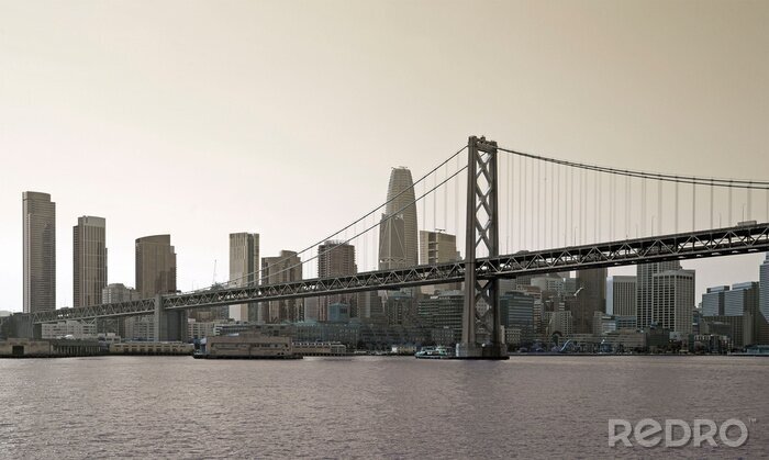 Tableau  Skyline noir et blanc de San Francisco