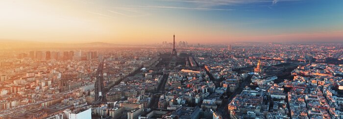 Tableau  Skyline Paris au coucher du soleil