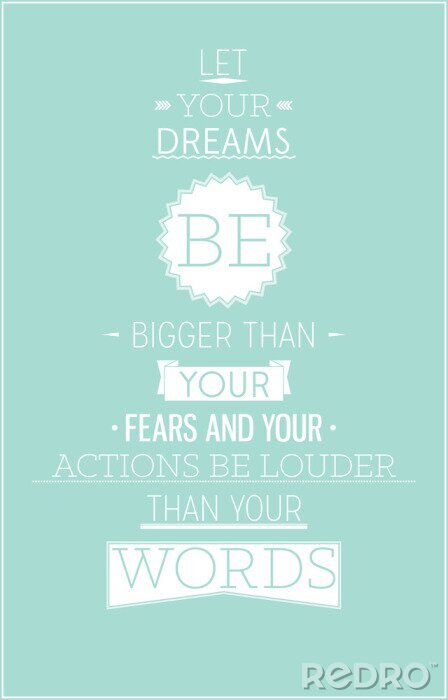 Tableau  Slogan motivant sur fond bleu