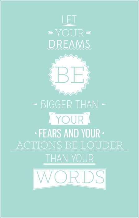 Tableau  Slogan motivant sur fond bleu