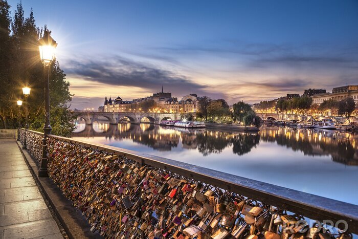 Tableau  Soirée parisienne au bord de la Seine