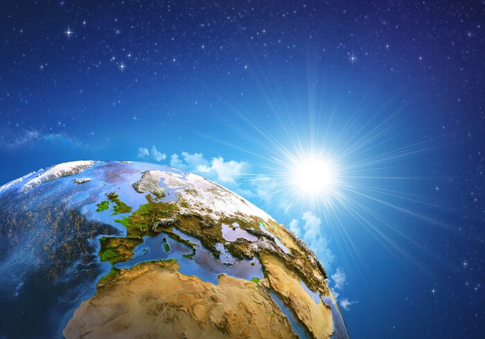 Tableau  Soleil et Terre depuis l'espace