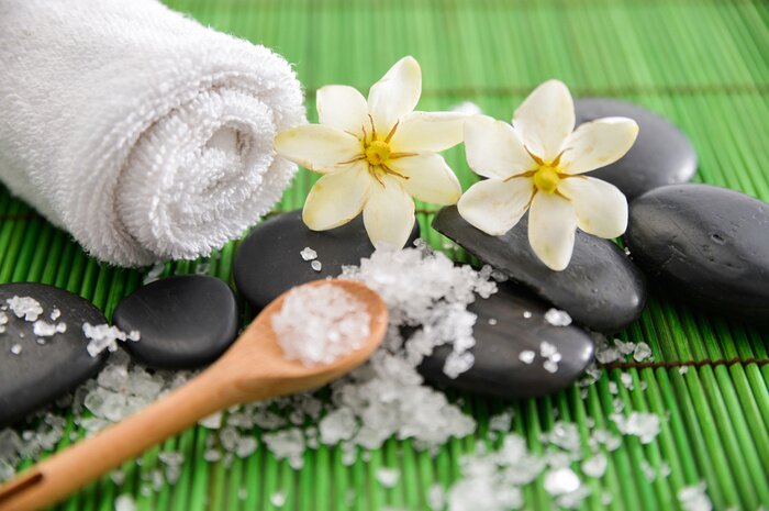 Tableau  SPA sur tapis vert