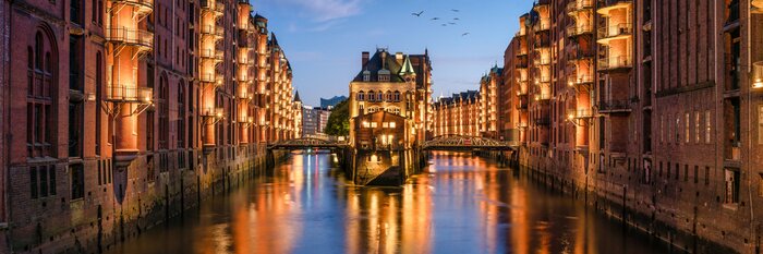Tableau  Speicherstadt panorama in Hamburg, Germany