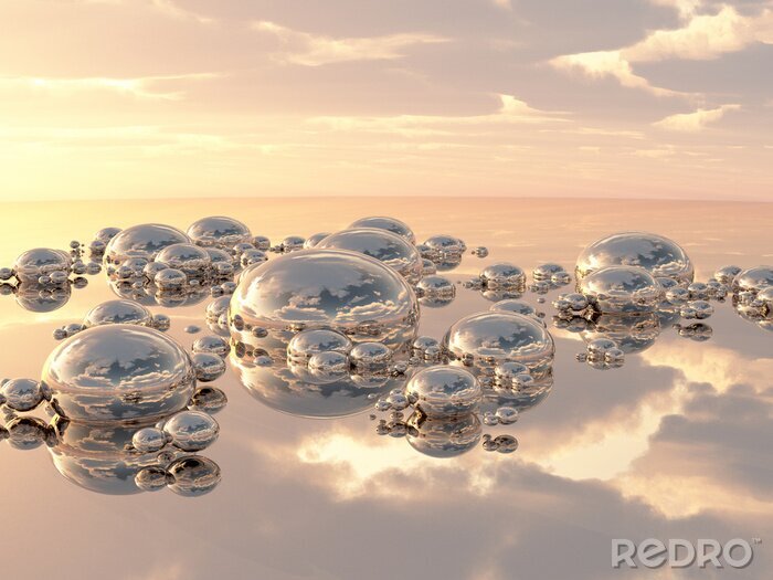 Tableau  Sphères brillantes dans les nuages