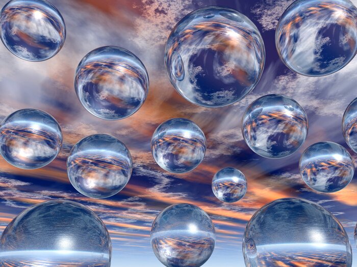 Tableau  Sphères contre le ciel