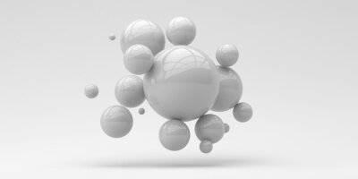 Sphères suspendues en 3D