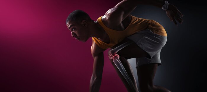 Tableau  Sport. Coureur d'athlète isolé. Silhouette. Début