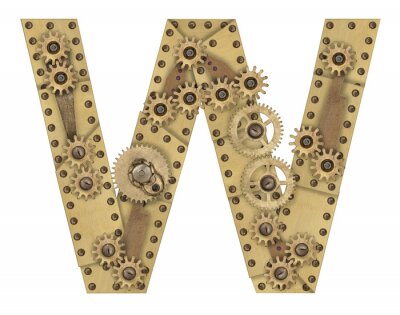 Tableau  Steampunk alphabet letter W