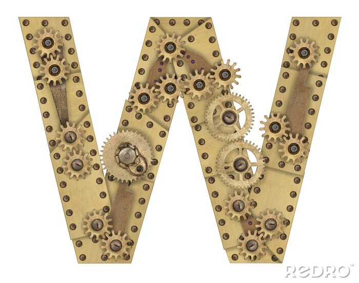 Tableau  Steampunk alphabet letter W