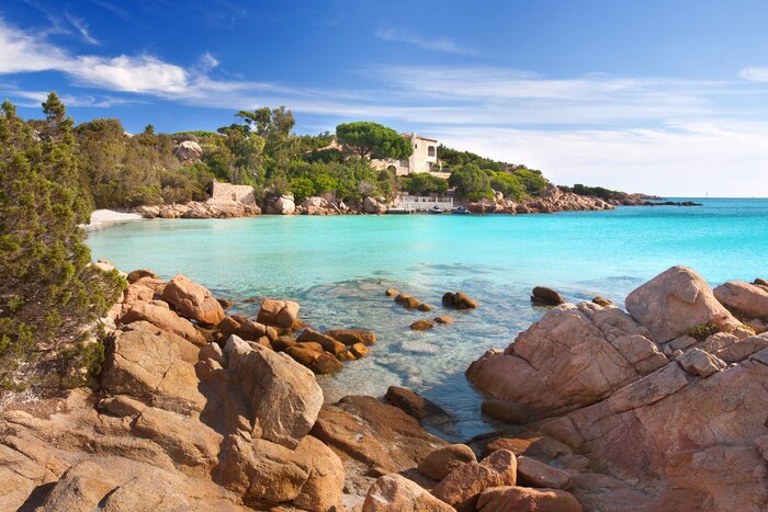 Tableau  Strand mit Wasser türkisfarbenen