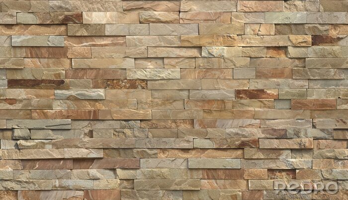 Tableau  Stripe stone wall pattern, seamless texture.
