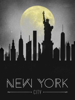 Tableau  Style affiche de new york avec un effet sombre grungy