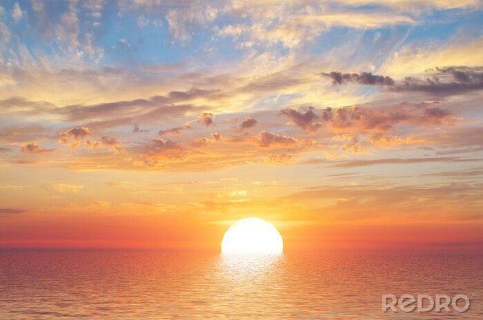 Tableau  Summer sky background on sunset