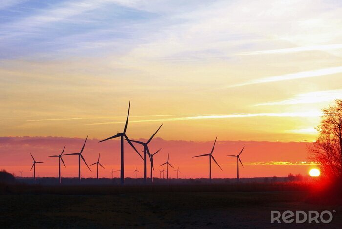 Tableau  Sunrise - énergie éolienne