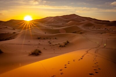 Tableau  Sunrise in Sahara desert, Morocco