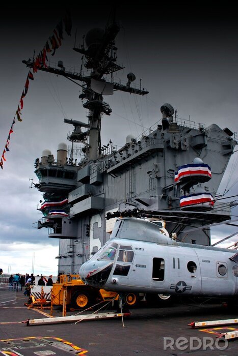 Tableau  sur le pont du USS John f. kennedy