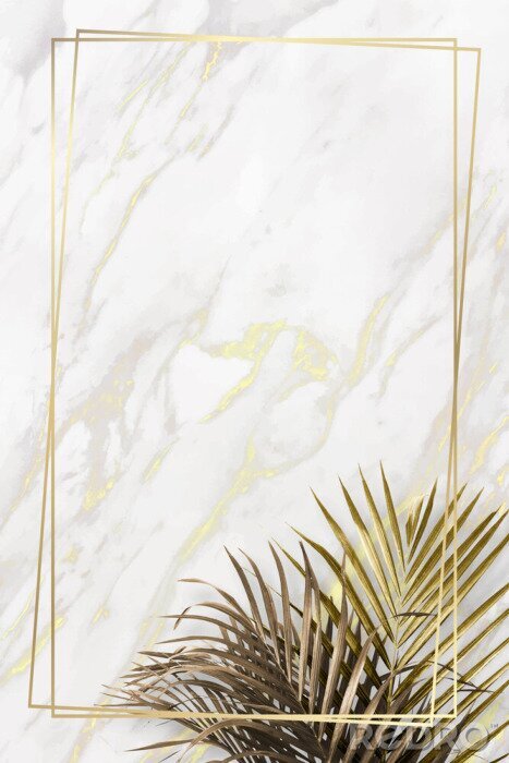Tableau  Surface et feuilles de marbre glamour