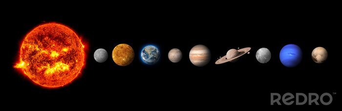 Tableau  Système solaire avec des planètes dans l'espace