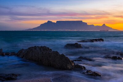 Tableau  Table Mountain coucher du soleil