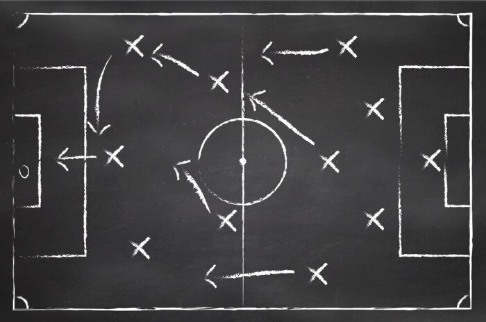 Tableau  Tactique de match sur tableau noir