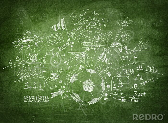 Tableau  Tactiques de football sur un tableau d'entraînement