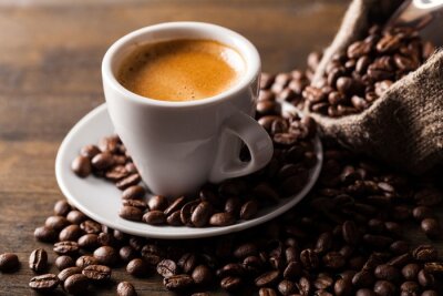 Tableau  Tasse de café et grains de café
