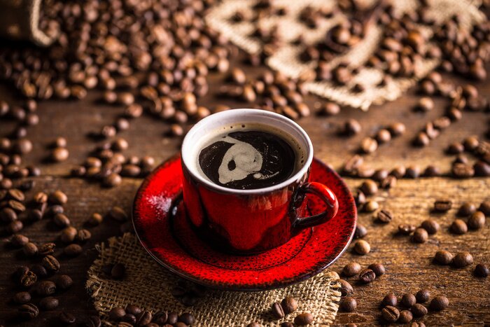 Tableau  Tasse de café rouge