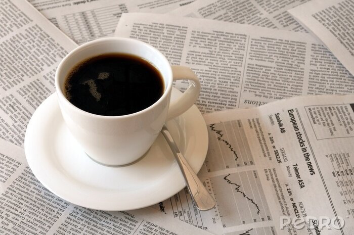Tableau  Tasse de café sur un journal