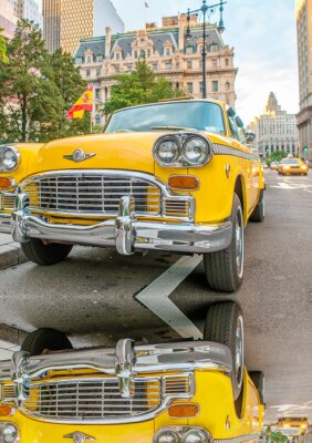 Taxi jaune dans les rues de New York
