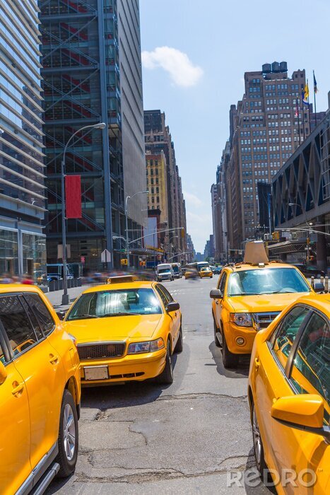 Tableau  Taxis et gratte-ciels à New York