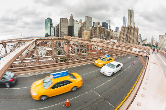 Tableau  Taxis et Pont de Brooklyn