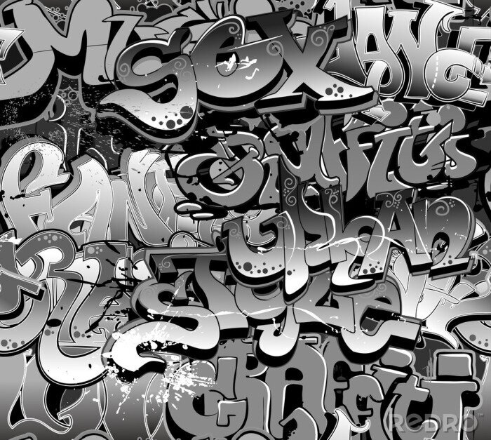 Tableau  Texte gris sur un mur