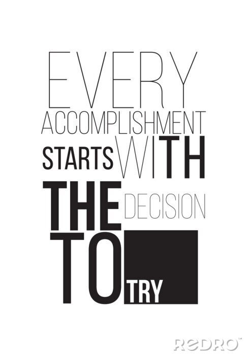 Tableau  Texte noir et blanc minimaliste