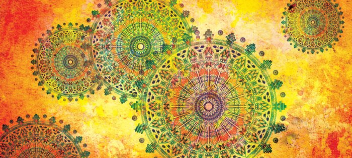 Tableau  Texture boho orange avec des mandalas