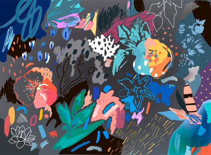 Tableau  Textures dessinées à la main. Vecteur