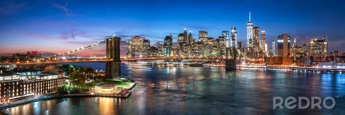 Tableau  Toits de la ville de New York et pont de Brooklyn