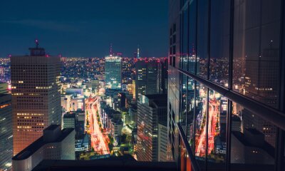 Tokyo nocturne vue aérienne