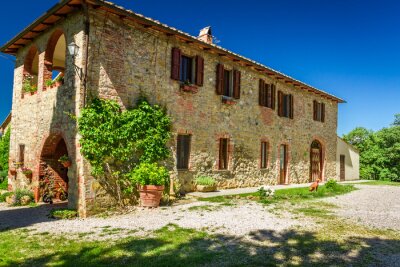 Tableau  Toscane maison rurale en été, Italie