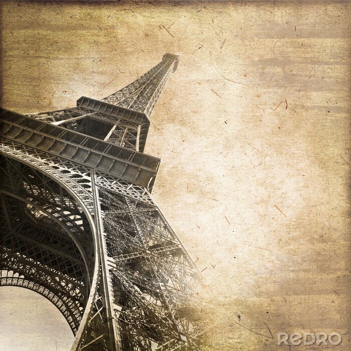 Tableau  Tour Eiffel cru, format carré