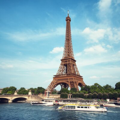 Tableau  Tour Eiffel et la Seine à Paris
