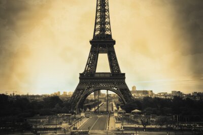 Tour Eiffel sépia style retro vintage /
