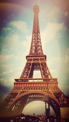 Tableau  Tour Eiffel vintage en France