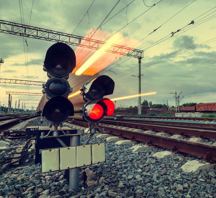 Tableau  Train à grande vitesse avec le flou de mouvement